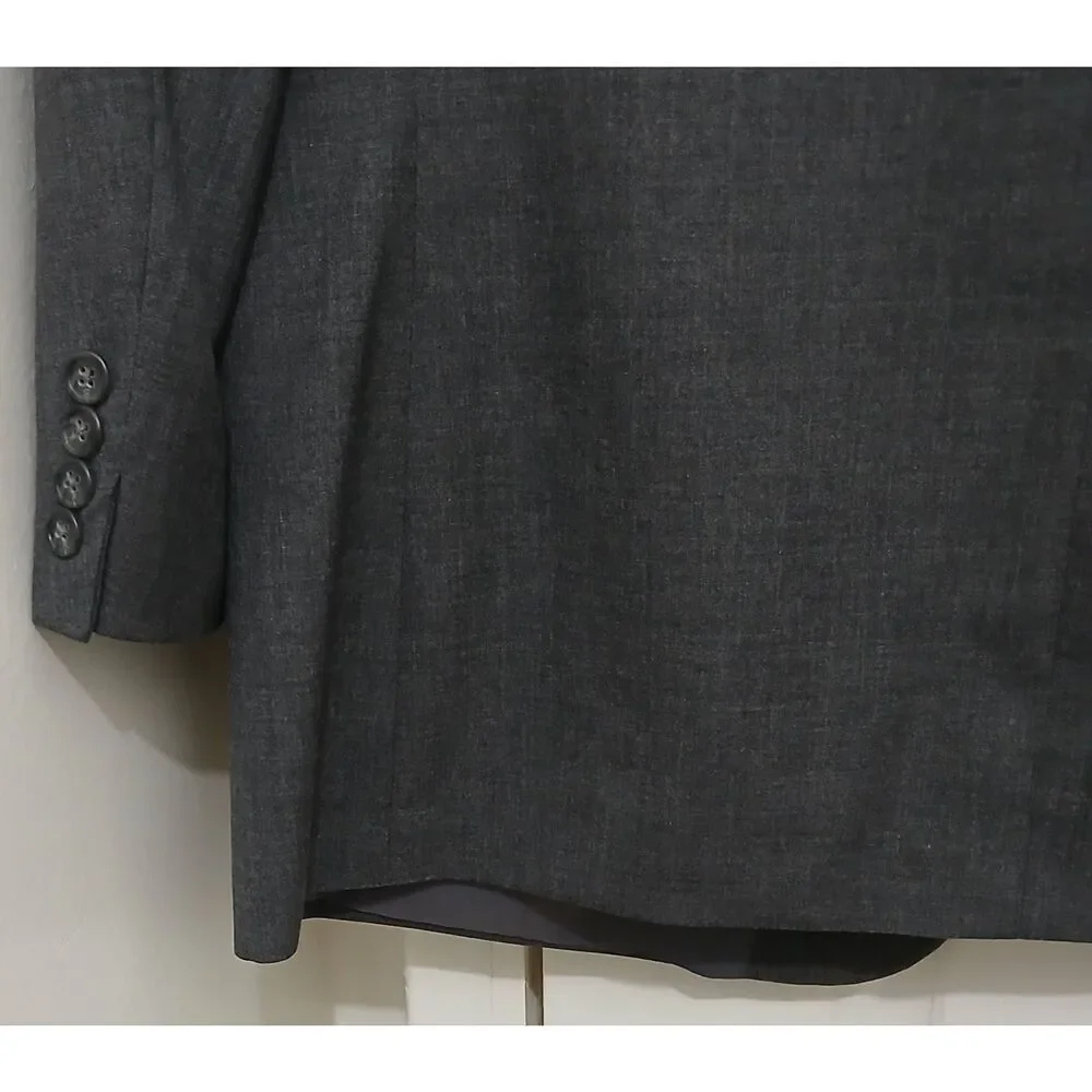 Vintage polo ralph lauren mens 44 Short blazer virgin wool 38S pants suit gray